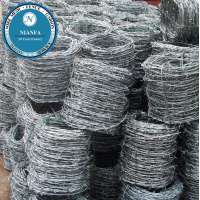 10kg/20kg/25kg per roll Hot dipped galvanized weight cheap barbed wire(Guangzhou Factory)